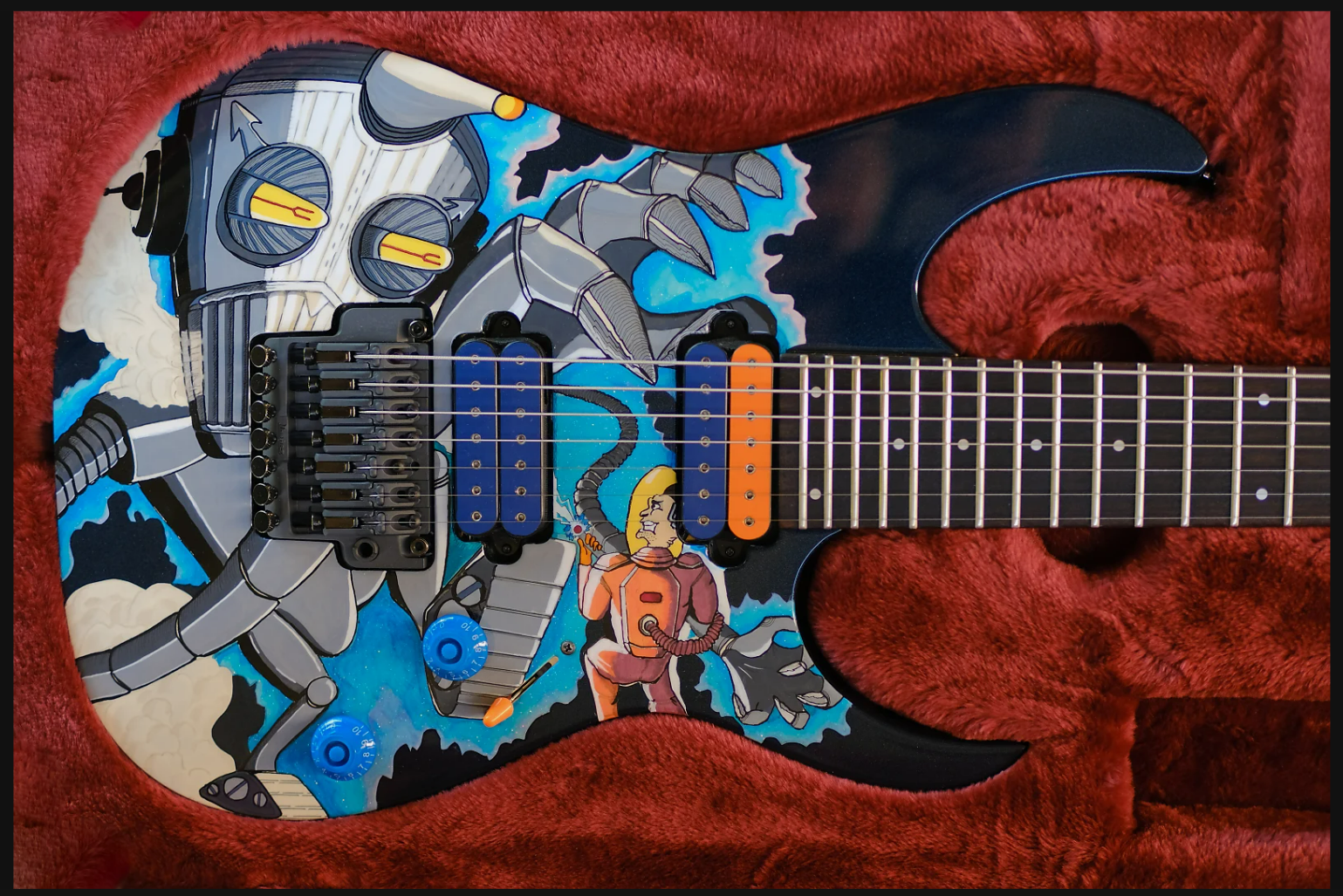 Custom Painted Ibanez Prestige RG1527 “RoboDeath”

